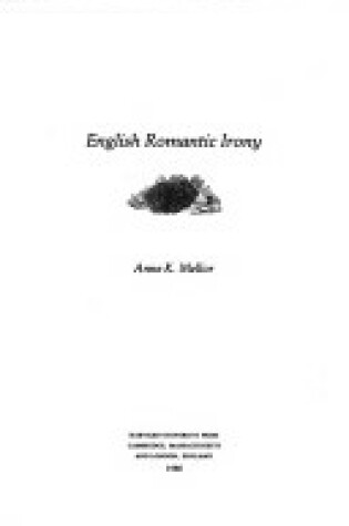 Cover of English Romantic Irony