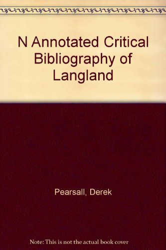 Book cover for N Annotated Critical Bibliography of Langland