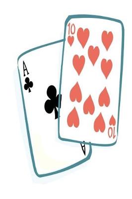 Book cover for Casino Journal Ace Ten Of Hearts Playing Cards