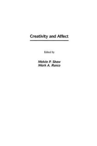 Cover of Creativity and Affect