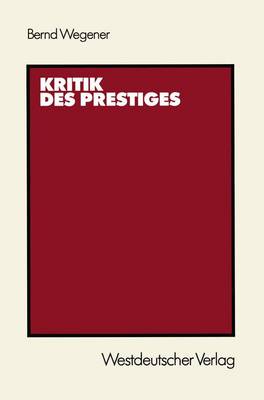 Book cover for Kritik des Prestiges