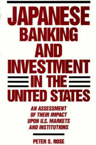 Cover of Japanese Banking and Investment in the United States