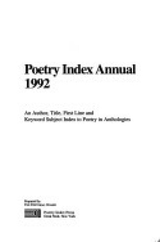 Cover of Poetry Index Annual 1992