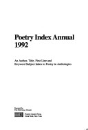 Book cover for Poetry Index Annual 1992