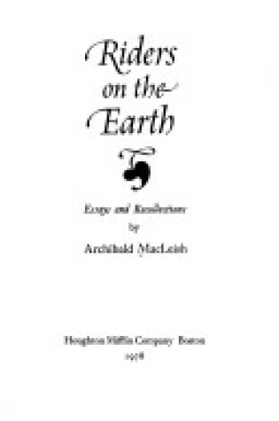 Cover of Riders on the Earth