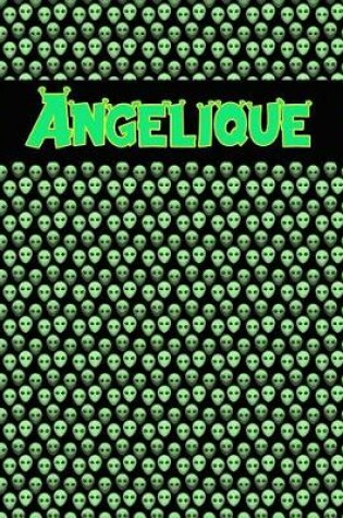 Cover of 120 Page Handwriting Practice Book with Green Alien Cover Angelique