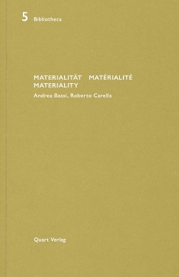 Cover of Materialität/Matérialité/Materiality