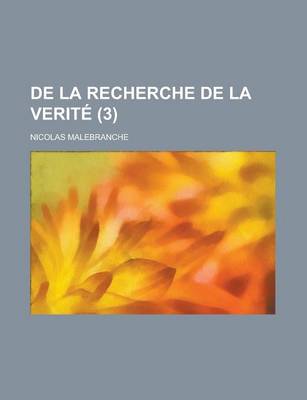 Book cover for de La Recherche de La Verite (3)