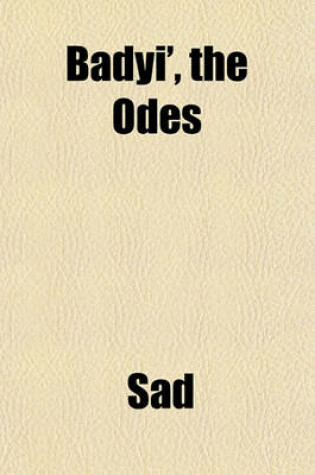 Cover of Badyi', the Odes