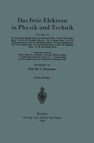 Cover of Das freie Elektron in Physik und Technik
