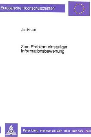 Cover of Zum Problem Einstufiger Informationsbewertung