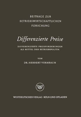 Book cover for Differenzierte Preise