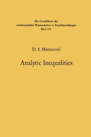 Cover of Analytic Inequalities