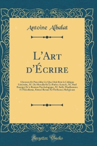 Cover of L'Art d'Ecrire