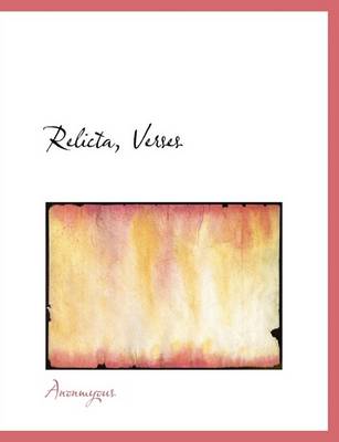 Book cover for Relicta, Verses