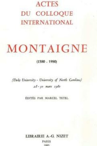 Cover of Montaigne (1580-1980)