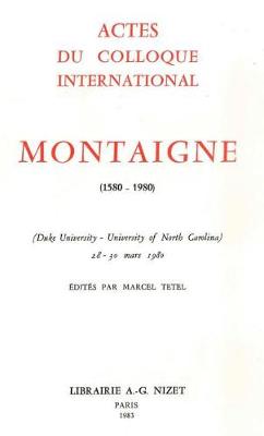 Book cover for Montaigne (1580-1980)