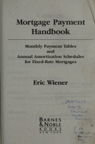 Cover of Mortgage Payment Handbook