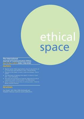 Cover of Ethical Space Vol.12 Issue 2