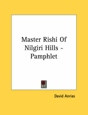 Book cover for Master Rishi of Nilgiri Hills - Pamphlet