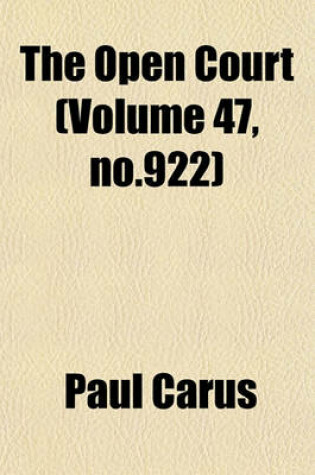 Cover of The Open Court (Volume 47, No.922)