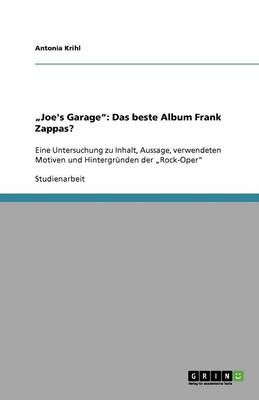 Book cover for "Joe's Garage"