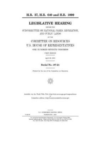 Cover of H.R. 37, H.R. 640, and H.R. 1000