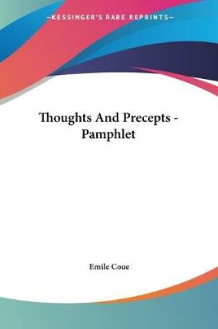 Cover of Thoughts And Precepts - Pamphlet