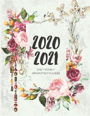 Book cover for Daily Planner 2020-2021 Light Green Flowers 15 Months Gratitude Hourly Appointment Calendar