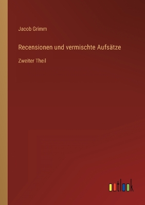 Book cover for Recensionen und vermischte Aufsätze