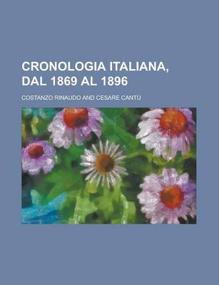 Book cover for Cronologia Italiana, Dal 1869 Al 1896