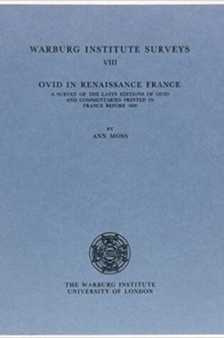 Cover of Ovid in Renaissance France