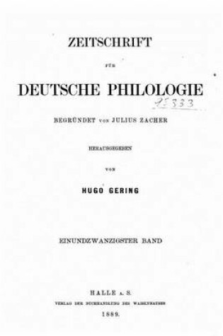 Cover of Zeitschrift Für Deutsche Philologie