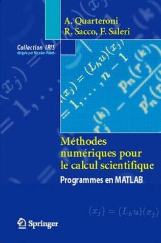Cover of Ma(c)Thodes Numa(c)Riques Pour Le Calcul Scientifique