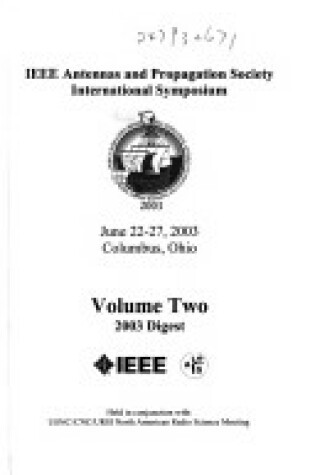 Cover of 2003 IEEE International Symposium and Meeting on Antennas and Propagation and Usnc/Ursi National Radio Science
