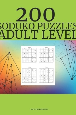 Cover of 200 Soduko Puzzles ADULT LEVEL