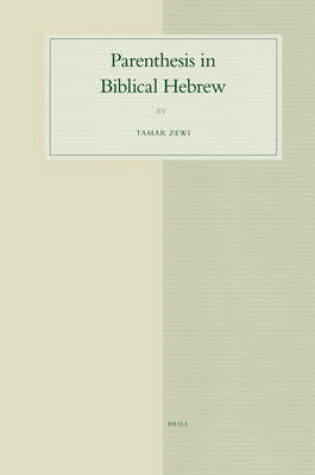 Cover of Parenthesis in Biblical Hebrew