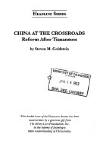 Cover of China at the Crossroads