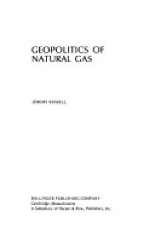 Cover of Geopolitics of Natural Gas