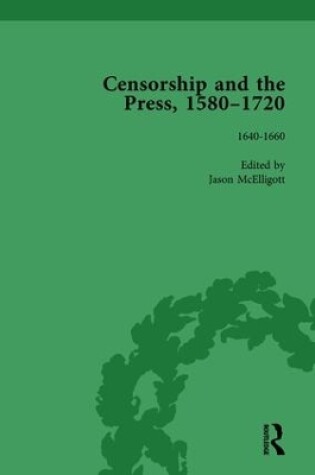 Cover of Censorship and the Press, 1580-1720, Volume 2