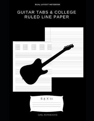 Book cover for Guitar tabs & college ruled line paper