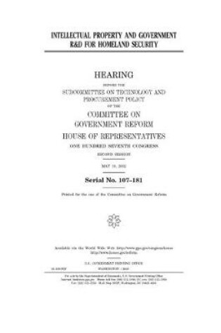 Cover of Intellectual property and government R&D for homeland security
