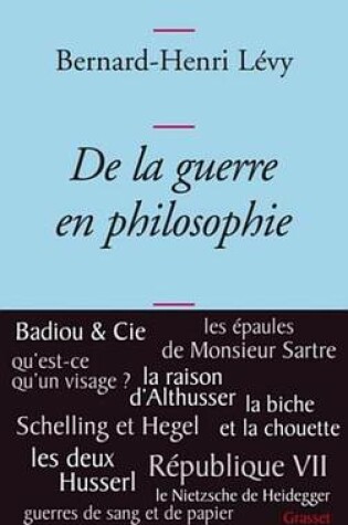 Cover of de la Guerre En Philosophie