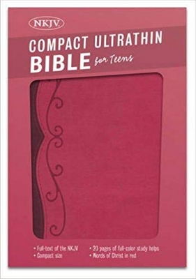 Book cover for NKJV Compact Ultrathin Bible for Teens, Fuchsia LeatherTouch