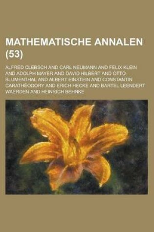 Cover of Mathematische Annalen (53 )