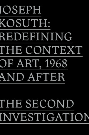 Cover of Joseph Kosuth