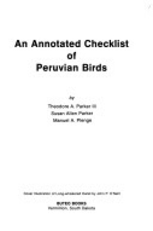 Cover of An Annotated Checklist of Peruvian Birds