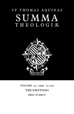 Book cover for Summa Theologiae: Volume 19, The Emotions