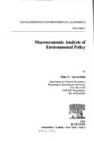 Cover of Macroeconomic Analysis of Environmental Policy