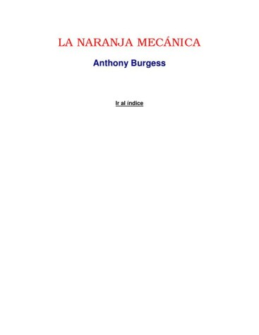 Book cover for La Naranja Mecanica